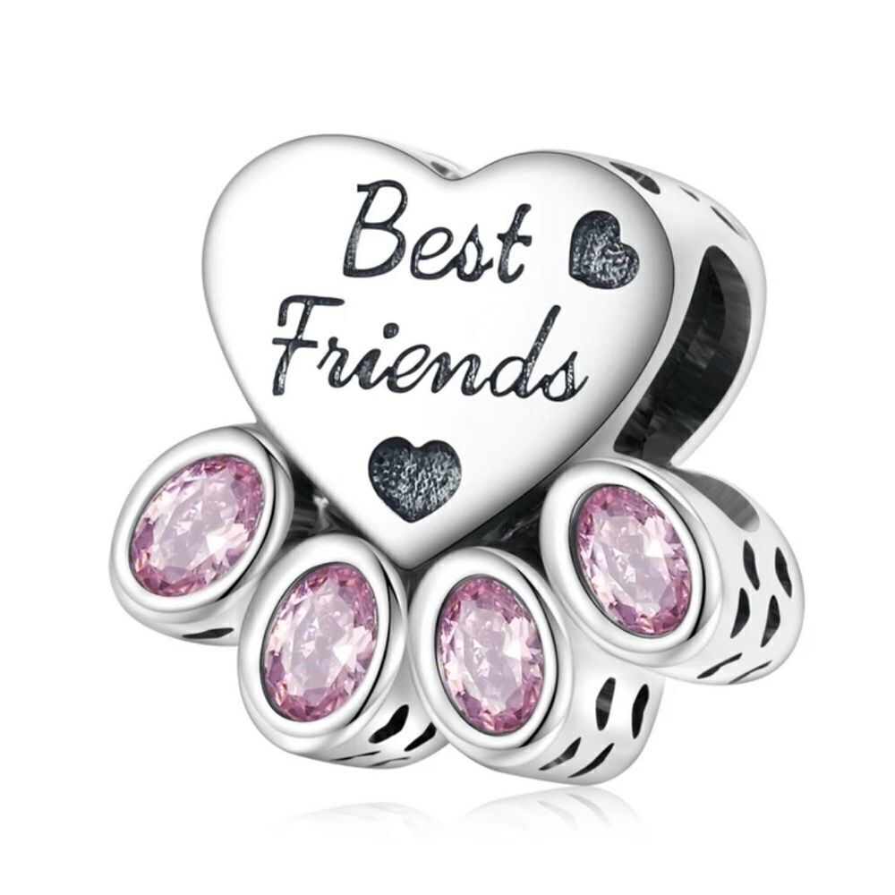 925 Sterling Silver Best Friends Paw Charm